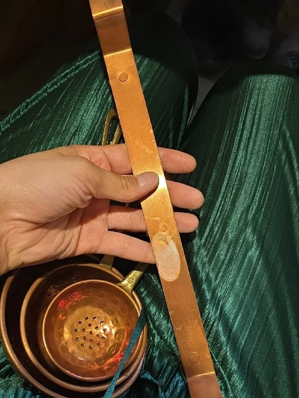 Vintage Copper Hanging Strainer Spoon Set – 3-Piece